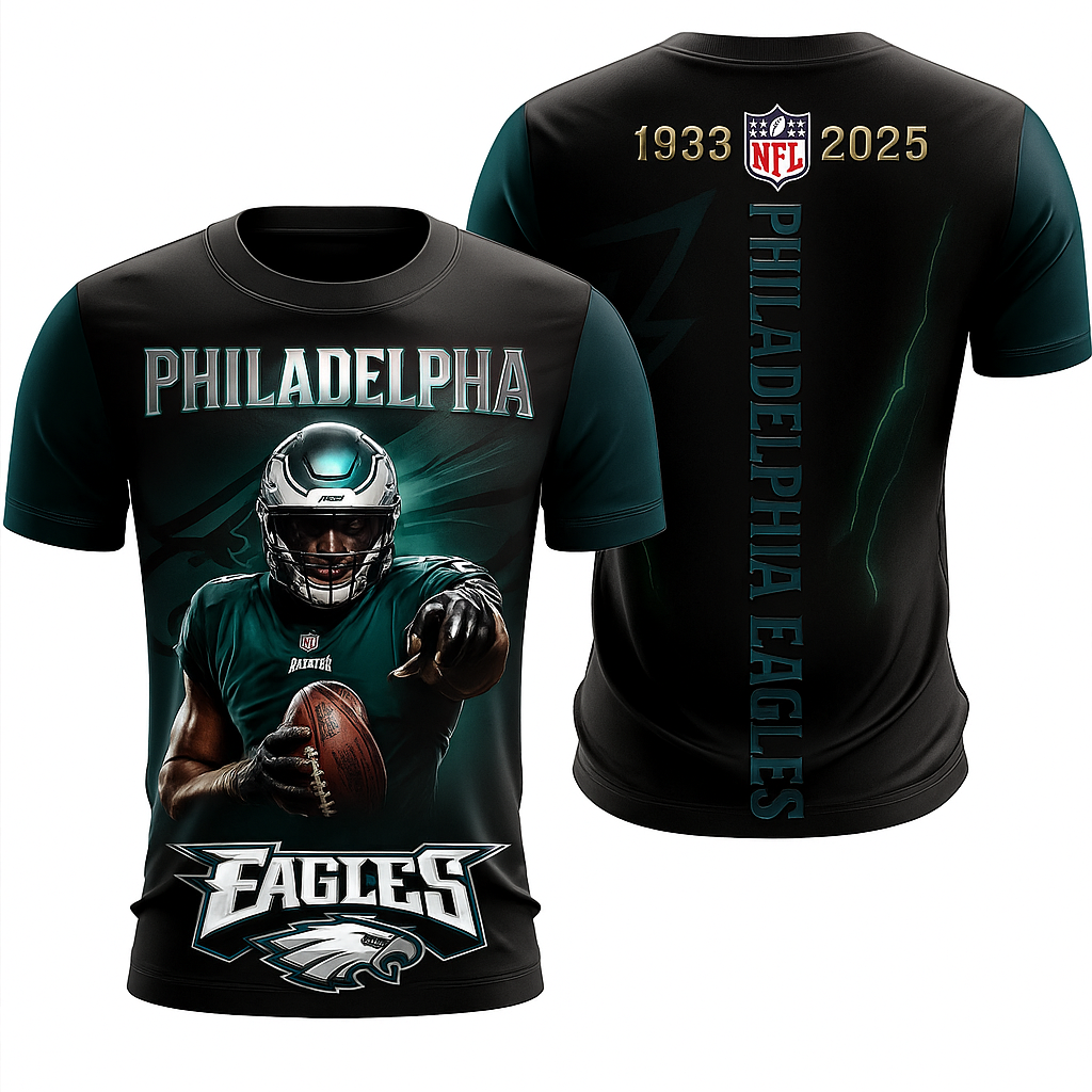 Philadelphia Eagles NFL T-Shirt | Limited Edition 1933–2025 Anniversary | Game Day Fan Tee