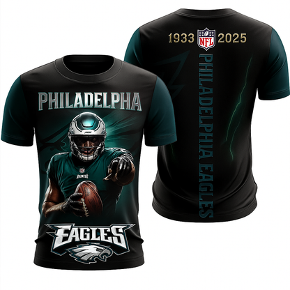 Philadelphia Eagles NFL T-Shirt | Limited Edition 1933–2025 Anniversary | Game Day Fan Tee