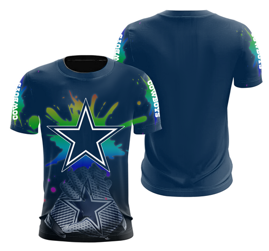 Dallas Cowboys T-Shirt | NFL Fan Gear x Blue Star Splash Game Day Tee | Unisex Apparel