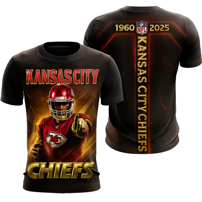 Kansas City Chiefs T-Shirt | NFL 1960–2025 Anniversary Fan Tee x Game Day Apparel