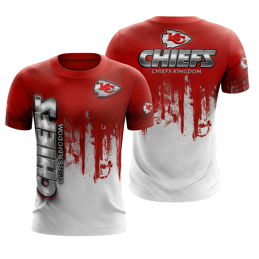 Kansas City Chiefs T-Shirt | NFL Chiefs Kingdom Fan Gear x Red & White Game Day Tee