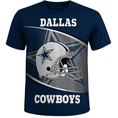 Dallas Cowboys T-Shirt | NFL Fan Gear x Blue Helmet Game Day Tee | Unisex Apparel