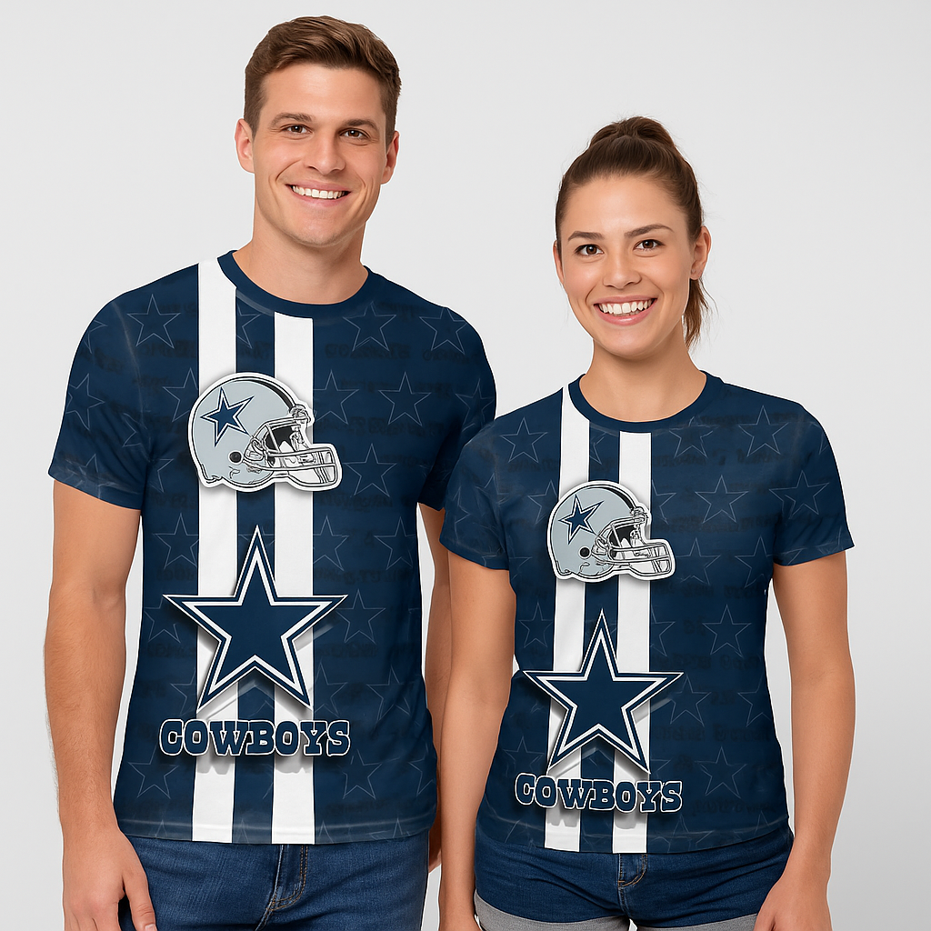 Dallas Cowboys T-Shirt | NFL Fan Gear x Blue Star Helmet Game Day Tee | Unisex Apparel