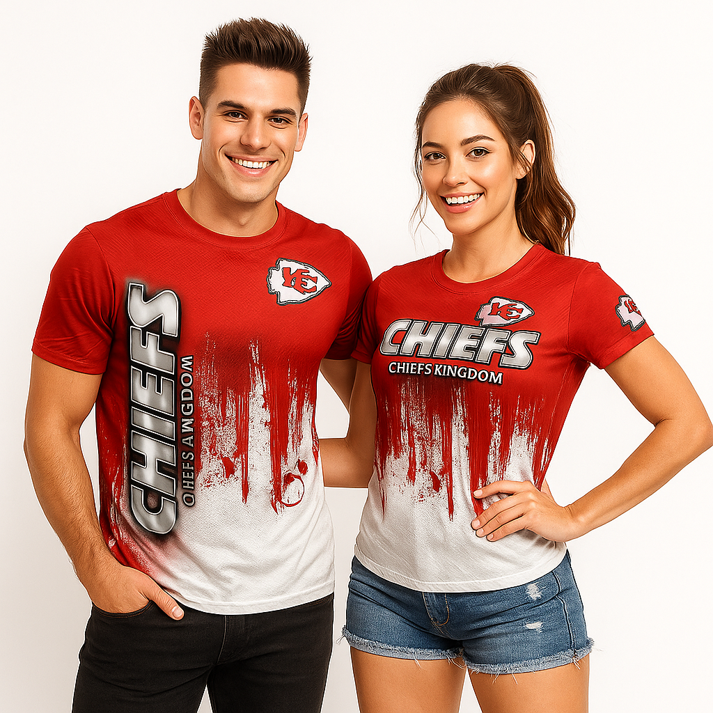 Kansas City Chiefs T-Shirt | NFL Chiefs Kingdom Fan Gear x Red & White Game Day Tee