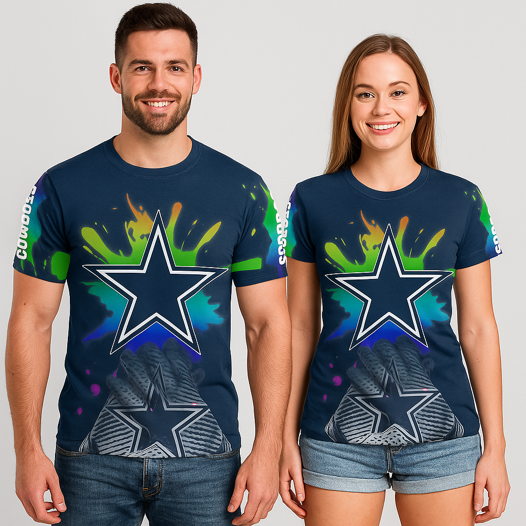 Dallas Cowboys T-Shirt | NFL Fan Gear x Blue Star Splash Game Day Tee | Unisex Apparel