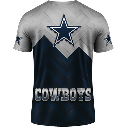 Dallas Cowboys T-Shirt | Official NFL Fan Gear x Grey & Navy Star Game Day Tee | Unisex