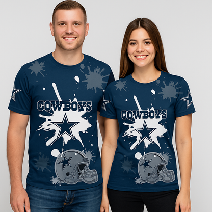 Dallas Cowboys T-Shirt | NFL Fan Gear x Blue & White Game Day Tee | Unisex Apparel