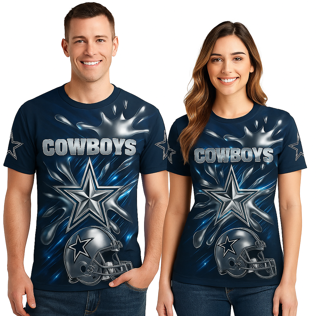 Dallas Cowboys T-Shirt | NFL Fan Gear x Silver Star Game Day Tee | Unisex Apparel