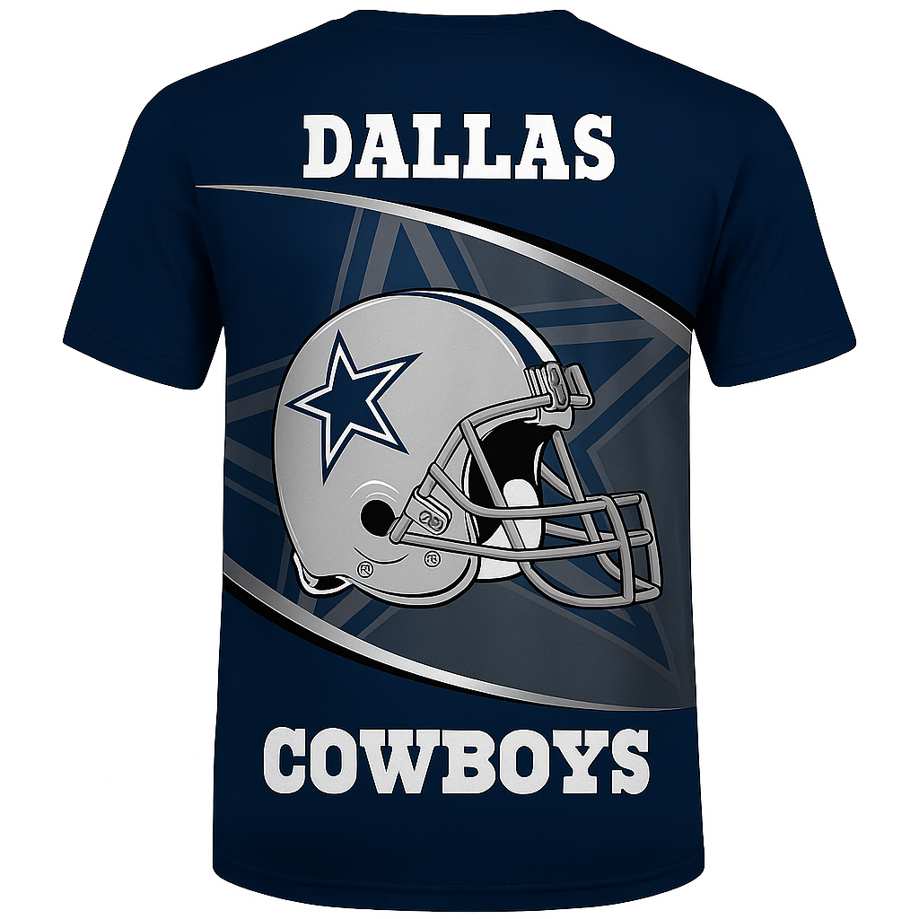 Dallas Cowboys T-Shirt | NFL Fan Gear x Blue Helmet Game Day Tee | Unisex Apparel