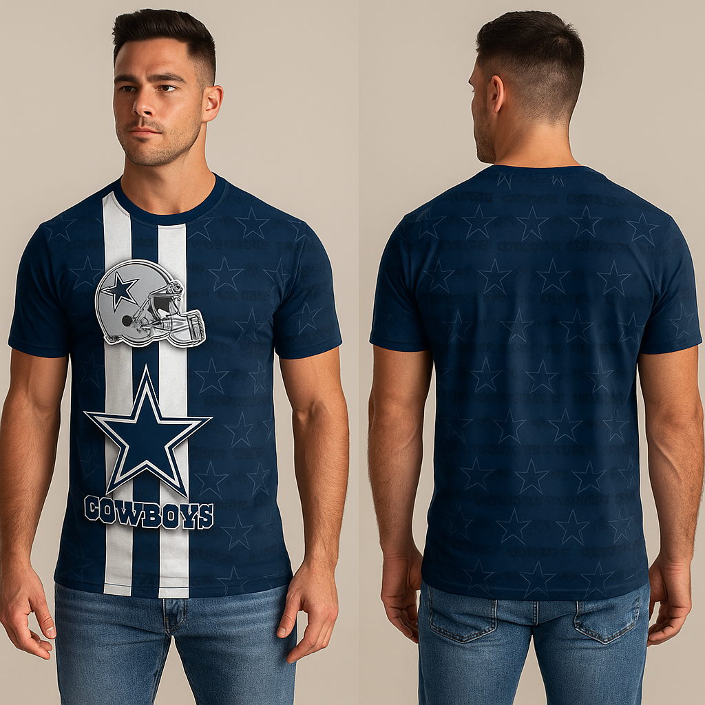 Dallas Cowboys T-Shirt | NFL Fan Gear x Blue Star Helmet Game Day Tee | Unisex Apparel