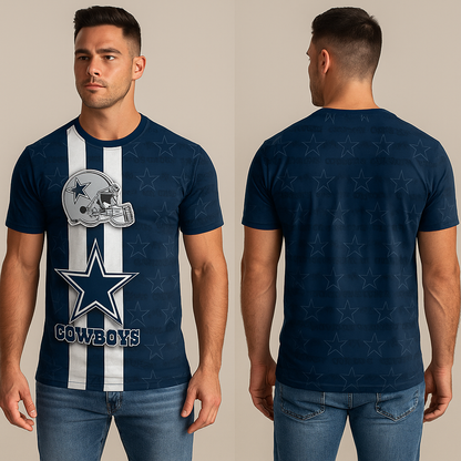 Dallas Cowboys T-Shirt | NFL Fan Gear x Blue Star Helmet Game Day Tee | Unisex Apparel