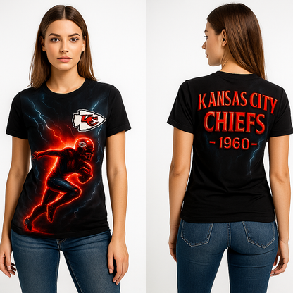Kansas City Chiefs T-Shirt | NFL Lightning Design | Game Day Fan Tee x Unisex Apparel