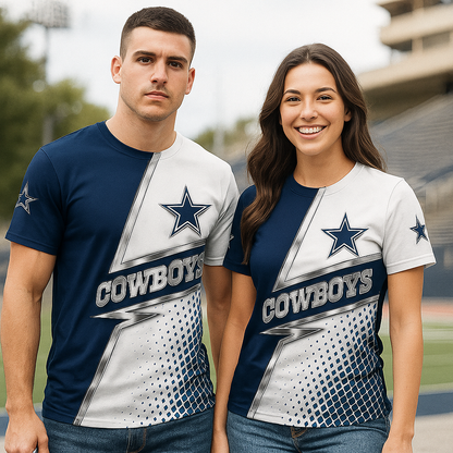 Dallas Cowboys T-Shirt | NFL Fan Gear x Blue & White Star Game Day Tee | Unisex
