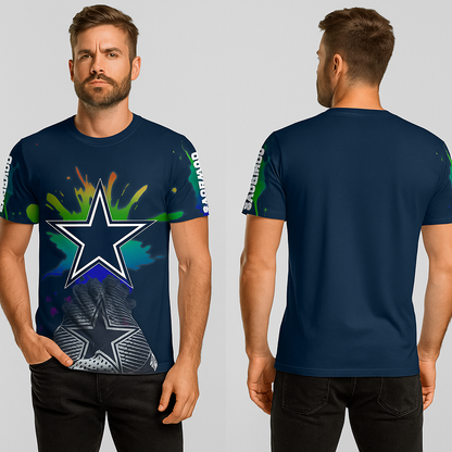Dallas Cowboys T-Shirt | NFL Fan Gear x Blue Star Splash Game Day Tee | Unisex Apparel