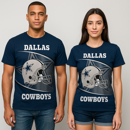 Dallas Cowboys T-Shirt | NFL Fan Gear x Blue Helmet Game Day Tee | Unisex Apparel