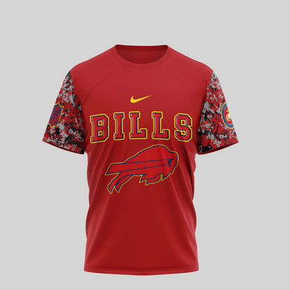 Buffalo Bills NFL T-Shirt | USMC 250th Anniversary Tribute | Blue & Scarlet Limited Edition