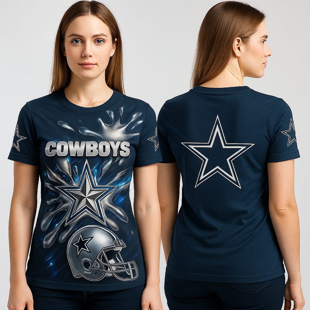 Dallas Cowboys T-Shirt | NFL Fan Gear x Silver Star Game Day Tee | Unisex Apparel