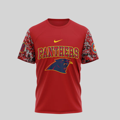 Carolina Panthers NFL T-Shirt – USMC 250th Anniversary Edition | Blue & Scarlet