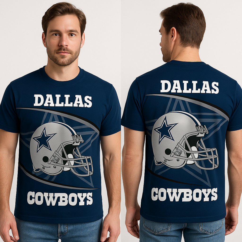Dallas Cowboys T-Shirt | NFL Fan Gear x Blue Helmet Game Day Tee | Unisex Apparel