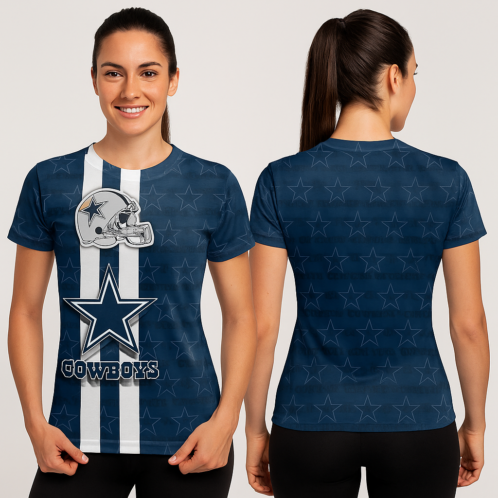 Dallas Cowboys T-Shirt | NFL Fan Gear x Blue Star Helmet Game Day Tee | Unisex Apparel