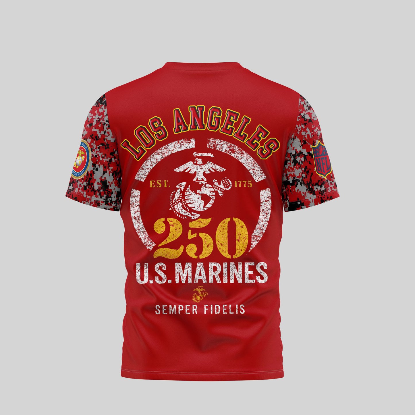 Los Angeles Rams 250th USMC Anniversary T-Shirt | NFL Football Fans Tribute Tee