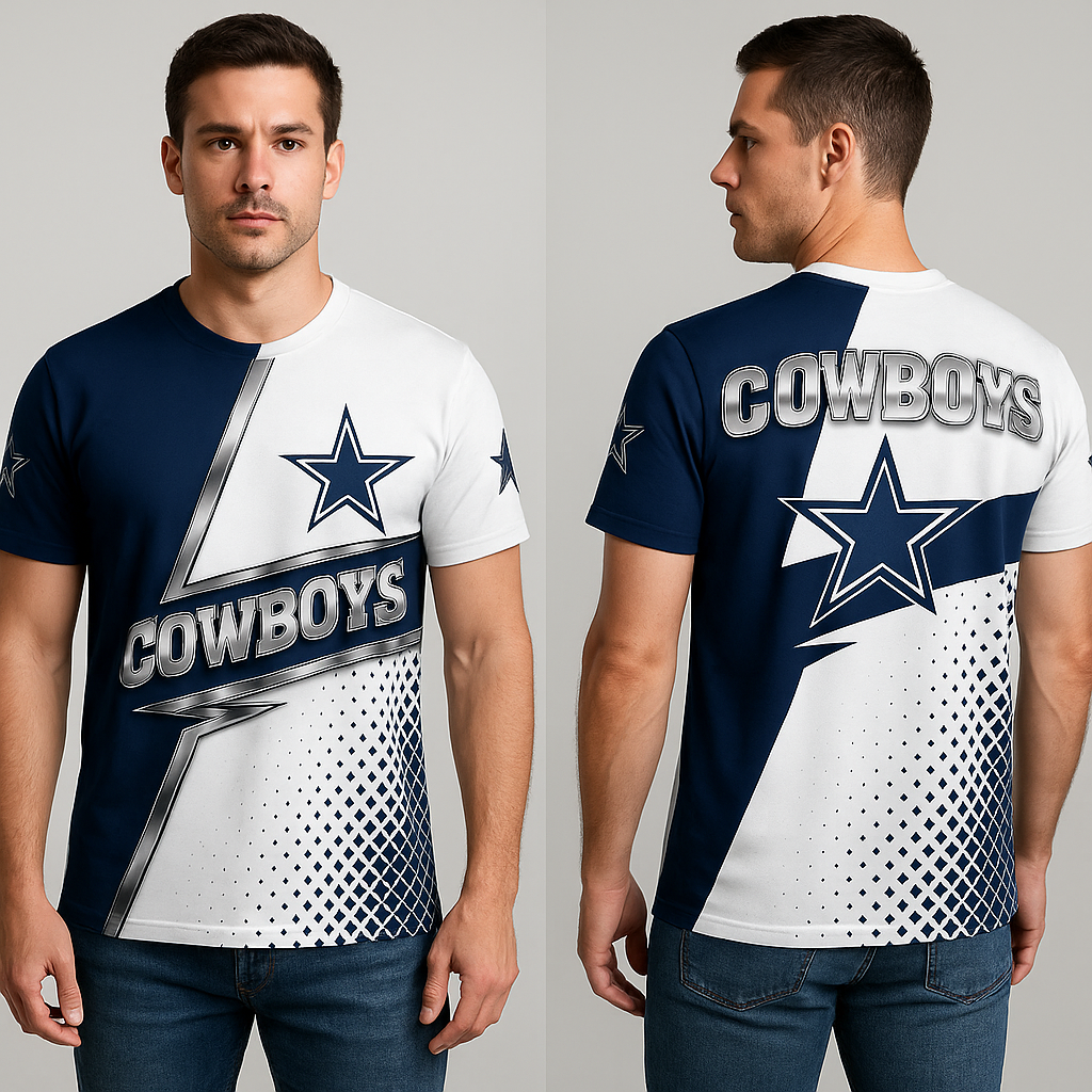 Dallas Cowboys T-Shirt | NFL Fan Gear x Blue & White Star Game Day Tee | Unisex
