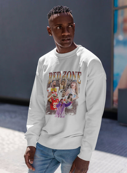 Red Zone Sweatshirt – Taylor Swift x Travis Kelce | Chiefs Game Day Crewneck