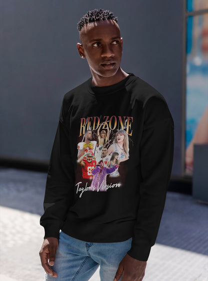 Red Zone Sweatshirt – Taylor Swift x Travis Kelce | Chiefs Game Day Crewneck