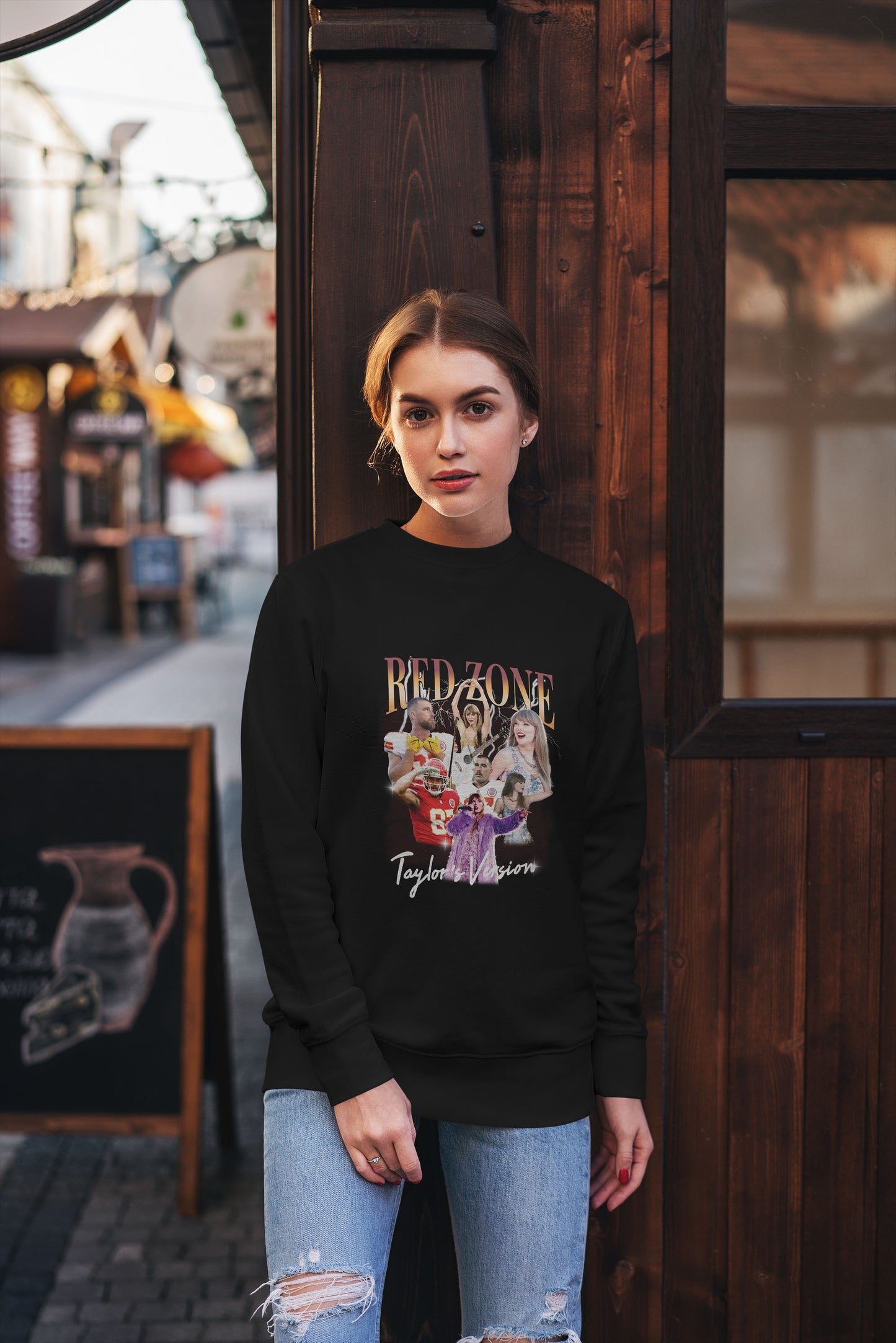 Red Zone Sweatshirt – Taylor Swift x Travis Kelce | Chiefs Game Day Crewneck