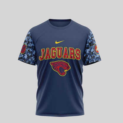 Jacksonville Jaguars NFL T-Shirt – USMC 250th Anniversary Tribute | Blue & Scarlet