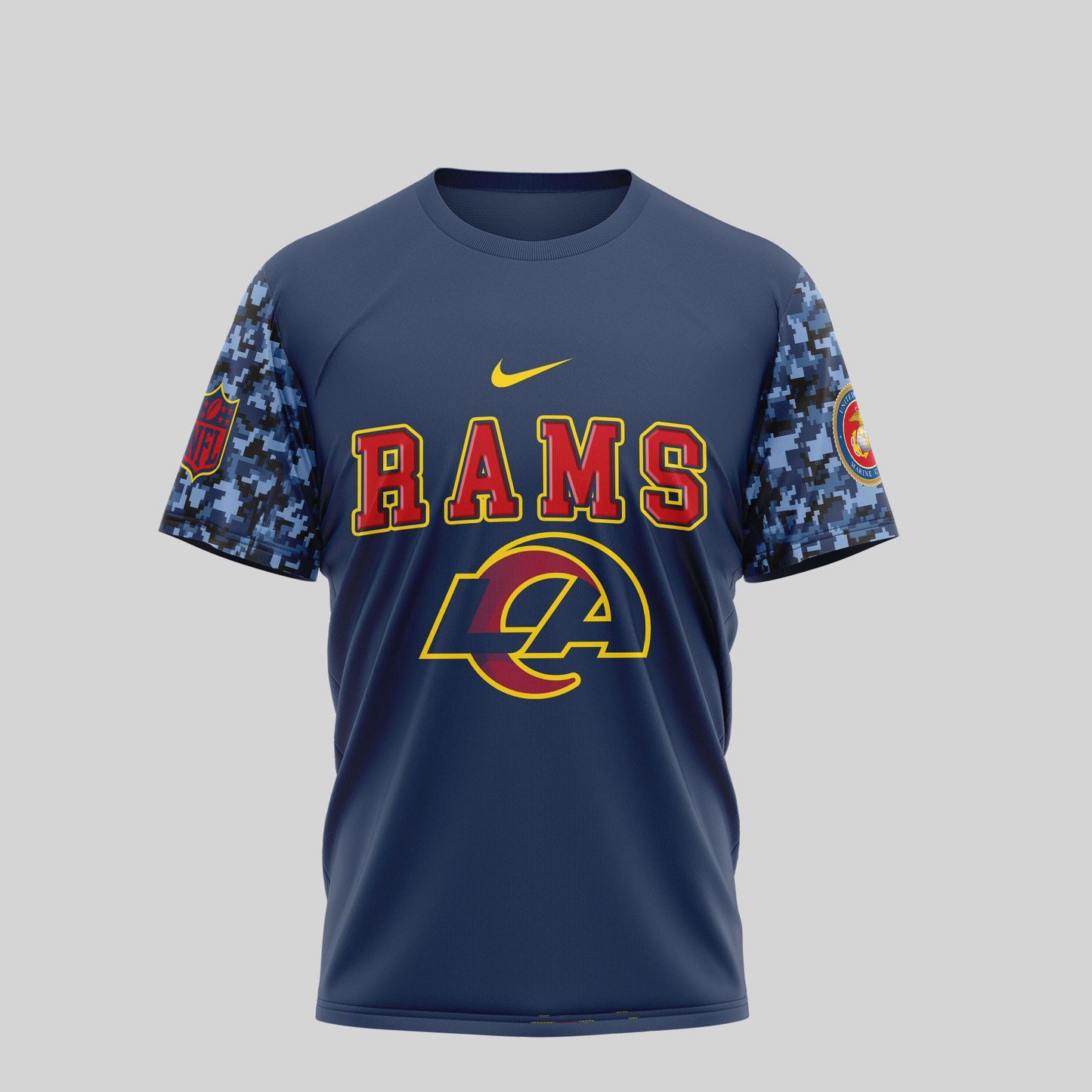 Los Angeles Rams 250th USMC Anniversary T-Shirt | NFL Football Fans Tribute Tee
