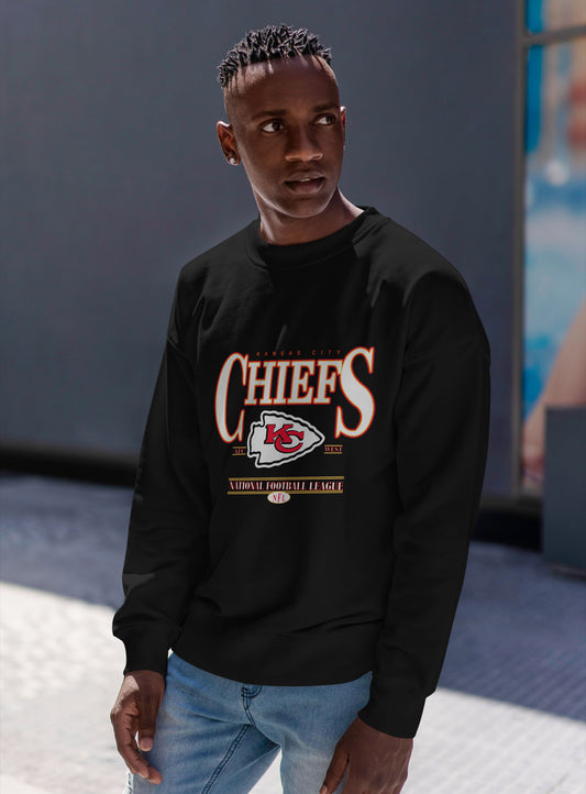 Kansas City Chiefs Vintage Sweatshirt – NFL Game Day Crewneck for Fans